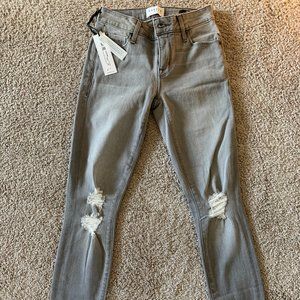 New Parker Smith Jeans Women Light Grey Size 25
